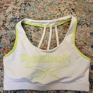 Reebok Lime Green/White sports bra